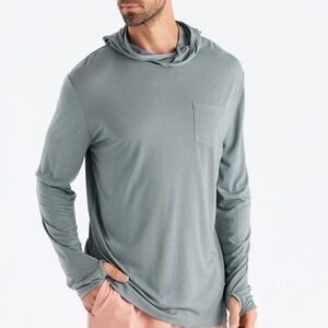 Free Fly Apparel Long Sleeve Hoodie - Light Gray